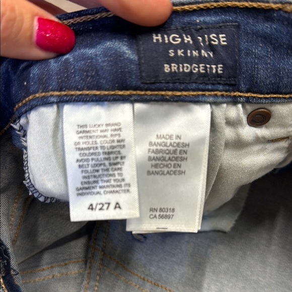 Lucky Brand High Rise Skinny Jeans - Blue size 4 - Picture 3 of 9
